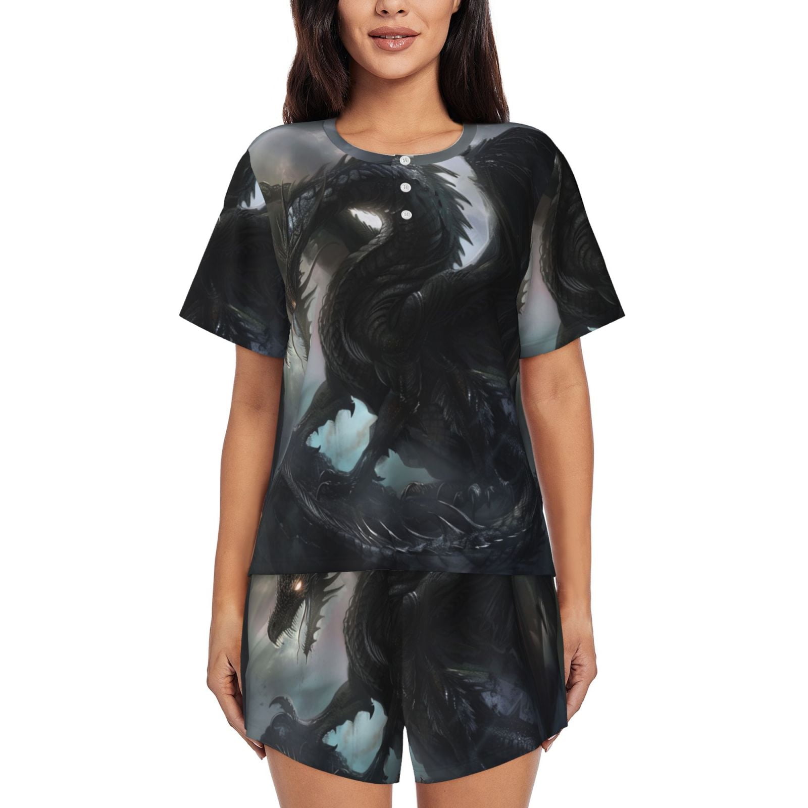 Dragon My Heart Short Sleeve Pajama Shorts Set main image 0