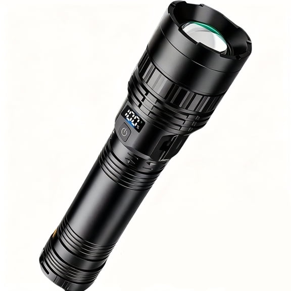 Black Dragon Edition 4600 Lumen Super Bright LED Flashlight with USB-C Fast Charging, COB Tail Light, USB-C Cable, Black