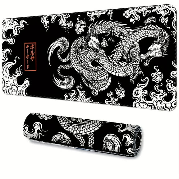 Black Dragon Large E-sport Mouse Pad Laptop/Desktop Office Use Non-slip Mouse Pad Washable Rubber Material Mouse Pad Super Cool Office Big Mouse Pad
