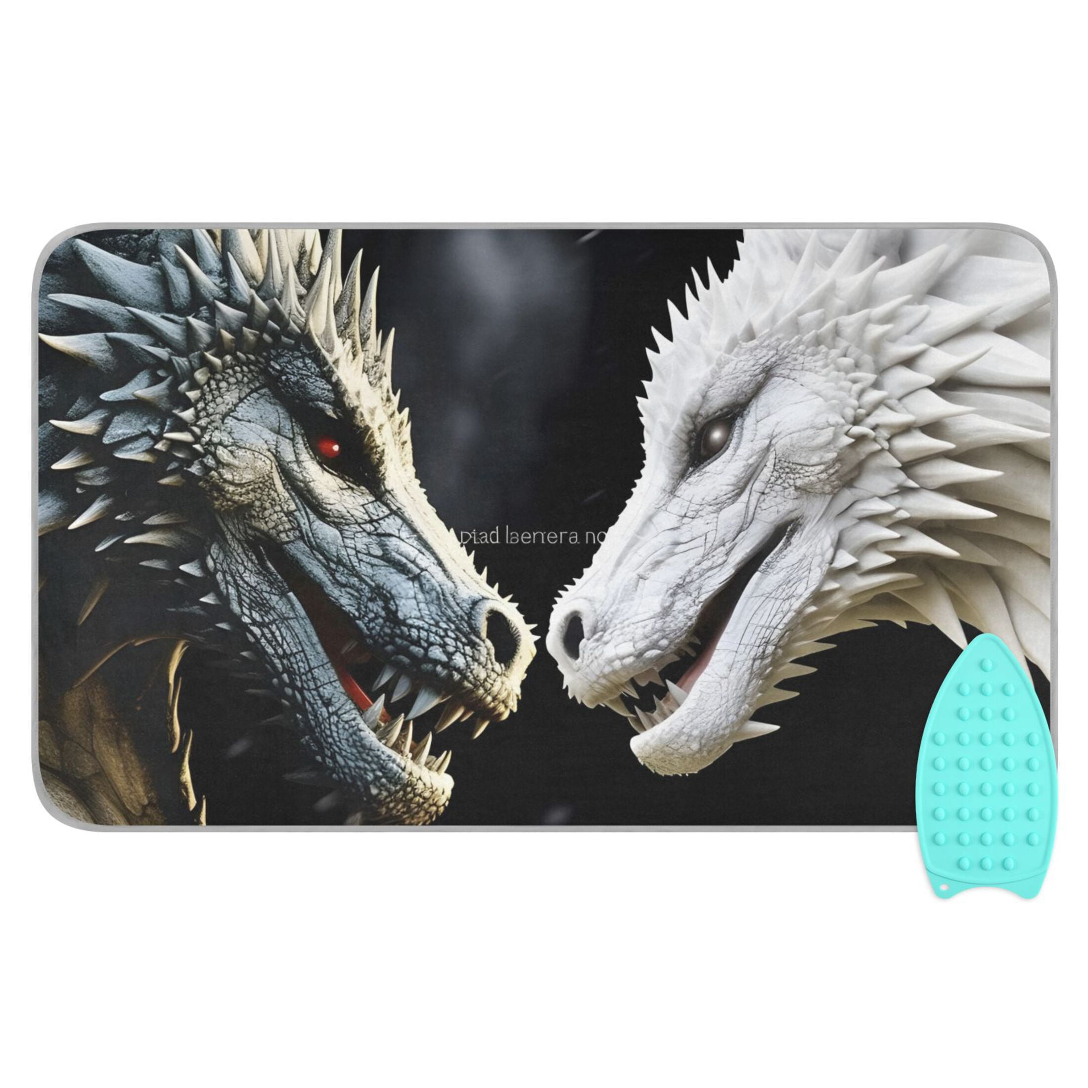Black Dragon and White Dragon Ironing Mat Blanket for Table Top Travel Portable Ironing Board Pad 47.2x27.6 Inch