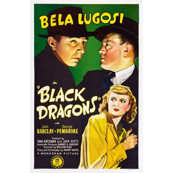 Black Dragons Bela Lugosi (Left) Joan Barclay 1942 Movie Poster Masterprint (24 x 36)