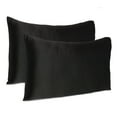 thumbnail image 1 of Black Dreamy Set of 2 Silky Satin Queen Pillowcases, 1 of 6
