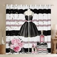 thumbnail image 1 of Black Dress 30%-50% Blackout Curtains Modern Fashion Curtains Modern Themed Bedroom Curtains Fashion Woman Dress Window Curtains Pink High Heels Romantic Makeup Decor Curtains,2 Panels 38"Wx45"L, 1 of 6