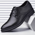thumbnail image 1 of Black Dress Shoes for Men, Classic Oxford Shoes with Plain Toe and Lace Up, Formal Business Pointed Toe Comfortable Office Shoe, 1 of 8