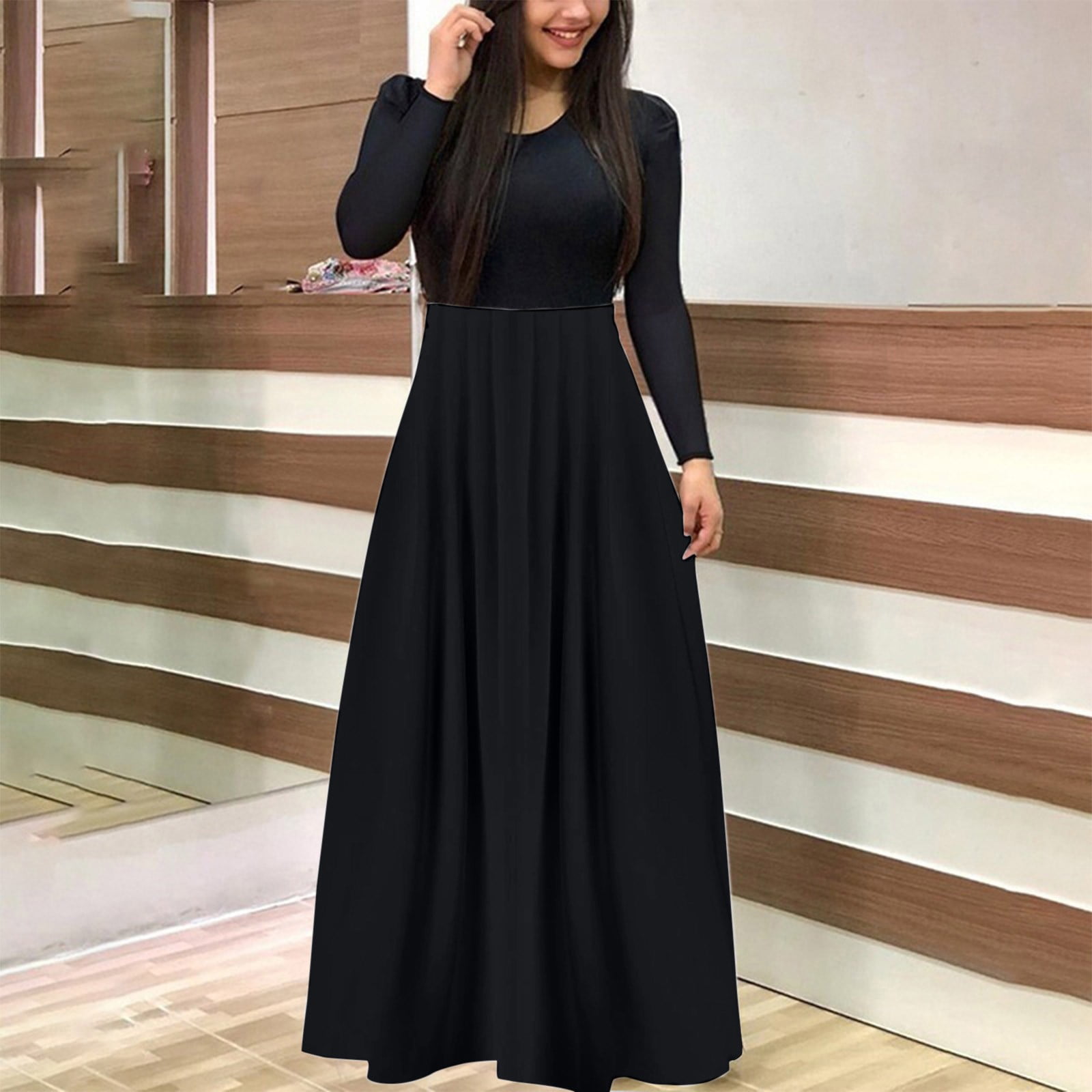 womens long black dress
