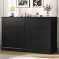 thumbnail image 1 of Black Dresser 6 Drawer Dresser for Bedroom, Modern Wooden Closet Dresser Living Room Hallway Entryway Cloakroom Dressing Room, 1 of 8