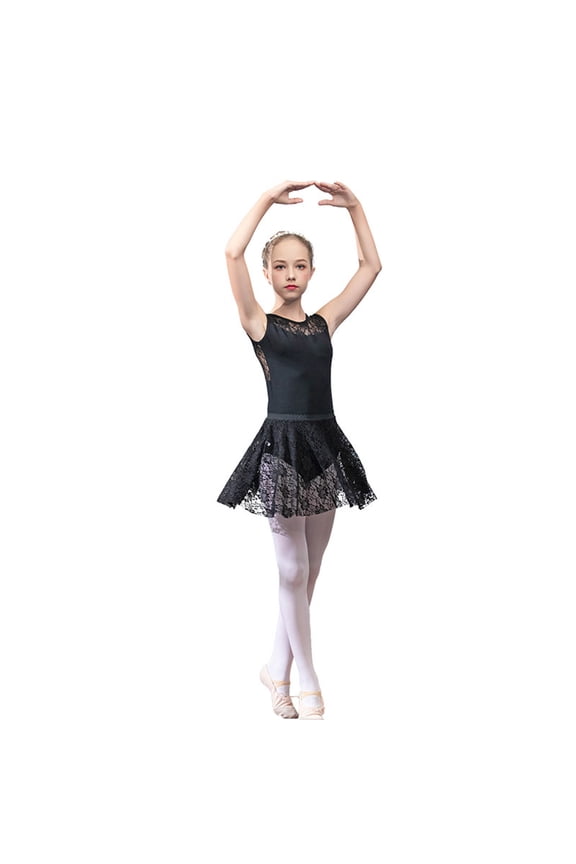 Black Dresses for GirlsClassical Ballet Practice Tutu Dance Recital Performance Elegant Leotard Skirt Ballerina Training Flower Girl Dress