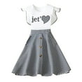 Black Dresses for GirlsKids 3-9Y Casual Ruffle Letter Love Print Ruffle ...