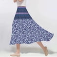 thumbnail image 1 of Black Dresses for Women Viikei Summer Chiffon Skirt with Side Slit,Women's Casual Flowers Printed A-line Elastic Waist Skirt Blue M, 1 of 6