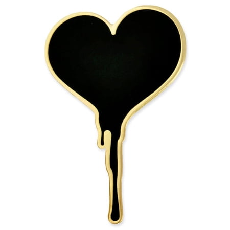 Black Dripping Bleeding Heart Enamel Lapel Pin