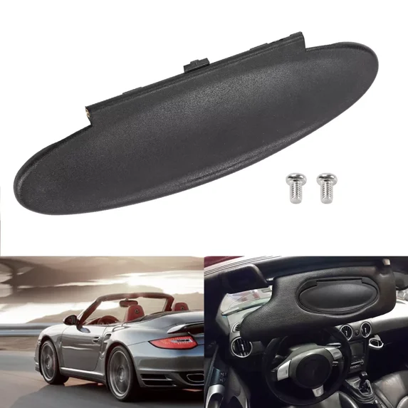 Black Driver and Passenger Rear Sun Visor Mirror Cover Compatible with For Porsche Boxster Cayman 1996-2010 996/997-911,986/987