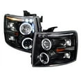 thumbnail image 1 of Black Drl Led 2*Halo Rims Projector Head Lights Signal Chevy Silverado, 1 of 1