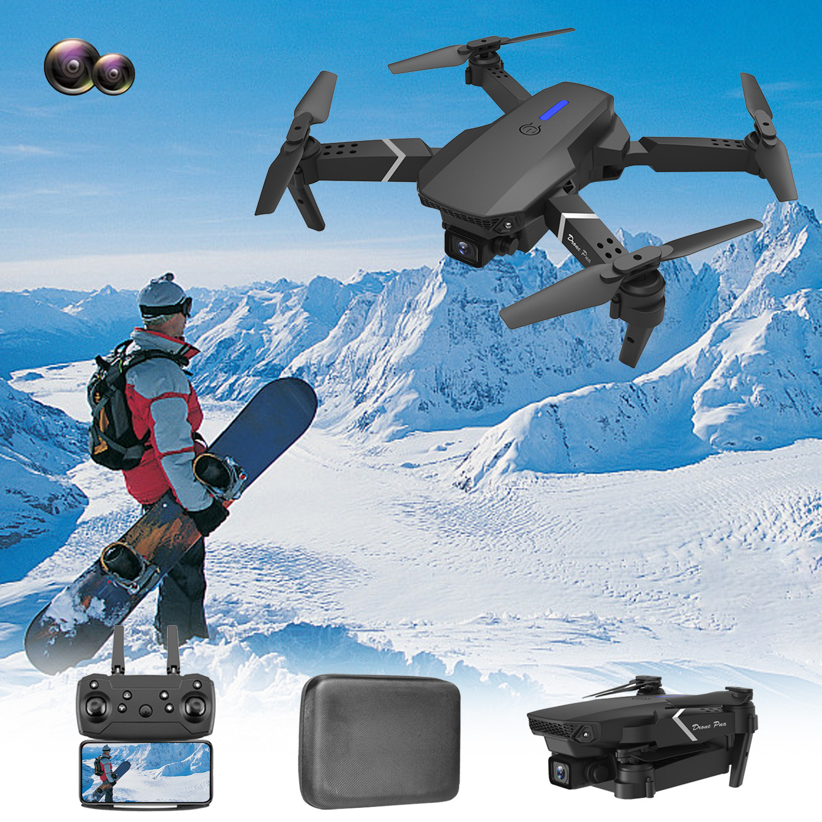 Headless Camera Black Drone With 1080P Hd Fpv Camera Remote Control Altitude Hold ...