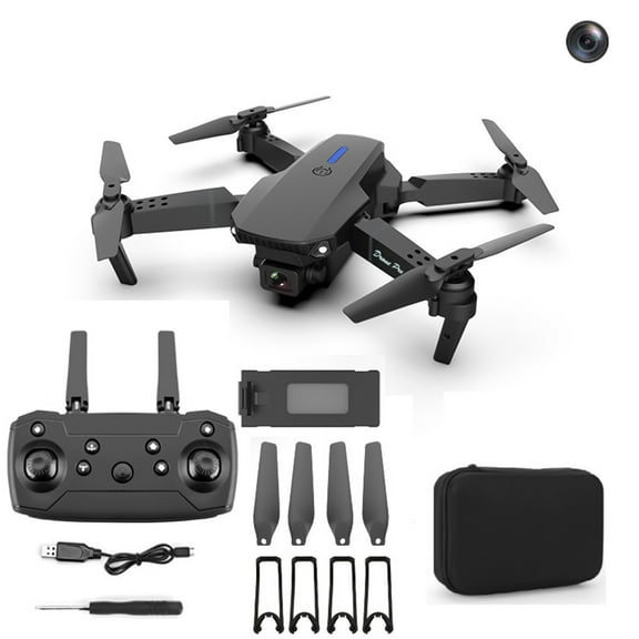 Black Drone With 1080P Hd Fpv Camera Remote Control Single Lens Obstacle Avoidance Foldable Design Altitude Hold Headless Mode For Kids Adults Quadcopter