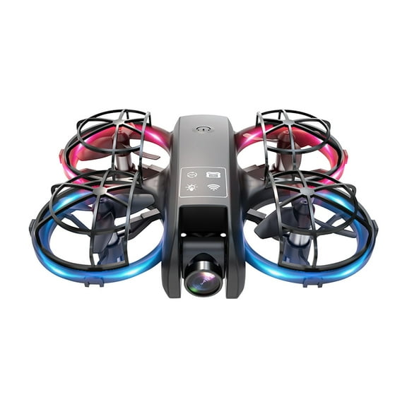 Black Drone With Camera Screen Display Remote Control Cool Led Lights 2.4G Rc Quadcopter Altitude Hold For Kids Adults Propeller Guard Included 0.69Lb Weight