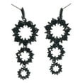 thumbnail image 1 of Black Drop Dangle Earrings With Black Colored Rhinestone Accents TME670, 1 of 1