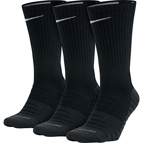 Black Dry Cushion Crew Training Socks (3 Pairs) Men Size 8-12