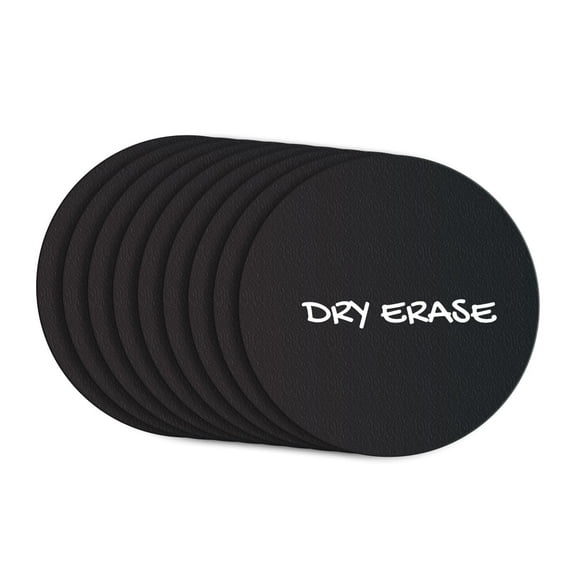 Black Dry Erase Chalkboard Magnetic Shelf Label Magnets. Perfect for Kitchen or Office. (2" Round 12 Pieces)