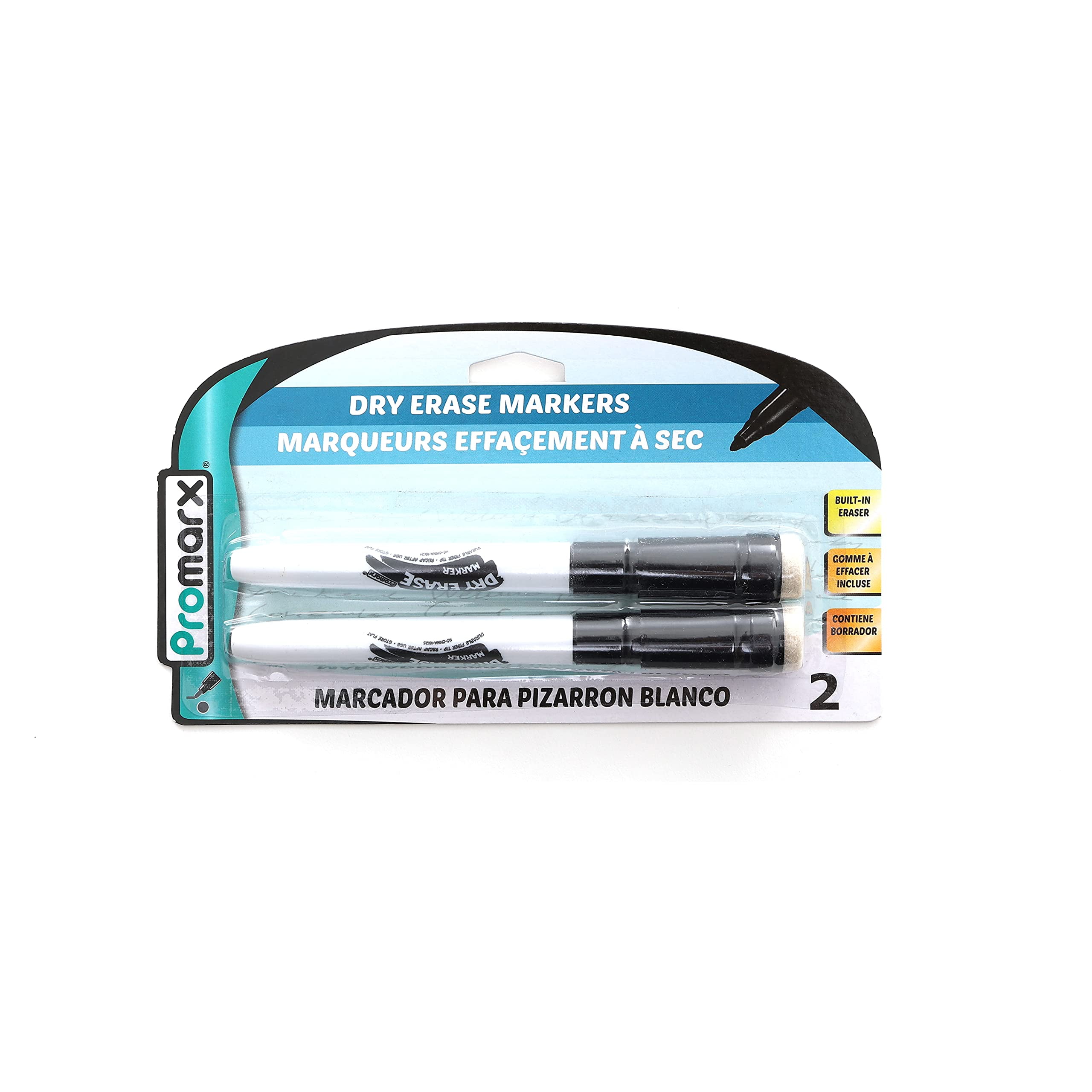 Black DryErase Markers, with BuiltIn Eraser, and Grip.