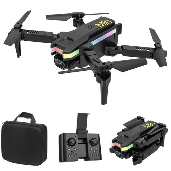 Black Dual 4K Camera Drone Foldable Design Wifi Fpv Altitude Hold Headless Mode 10Min Flight App Control With Trajectory Flight For Beginners
