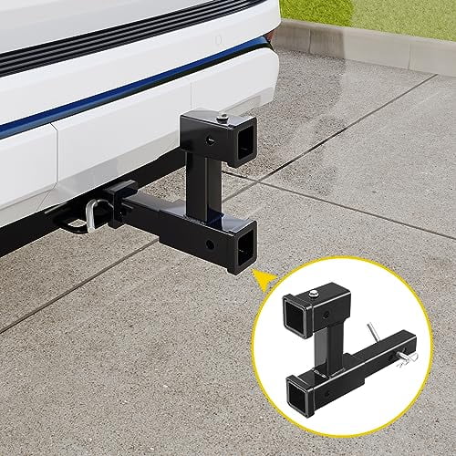 Black Dual Hitch Extender, Trailer Hitch Extension for 2 Inch Receiver ...