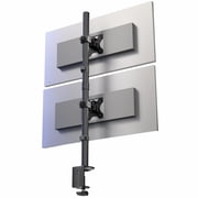 Black Dual LCD Monitor Desk Mount Stand, Stacked Vertical 2 Screens up to 34"