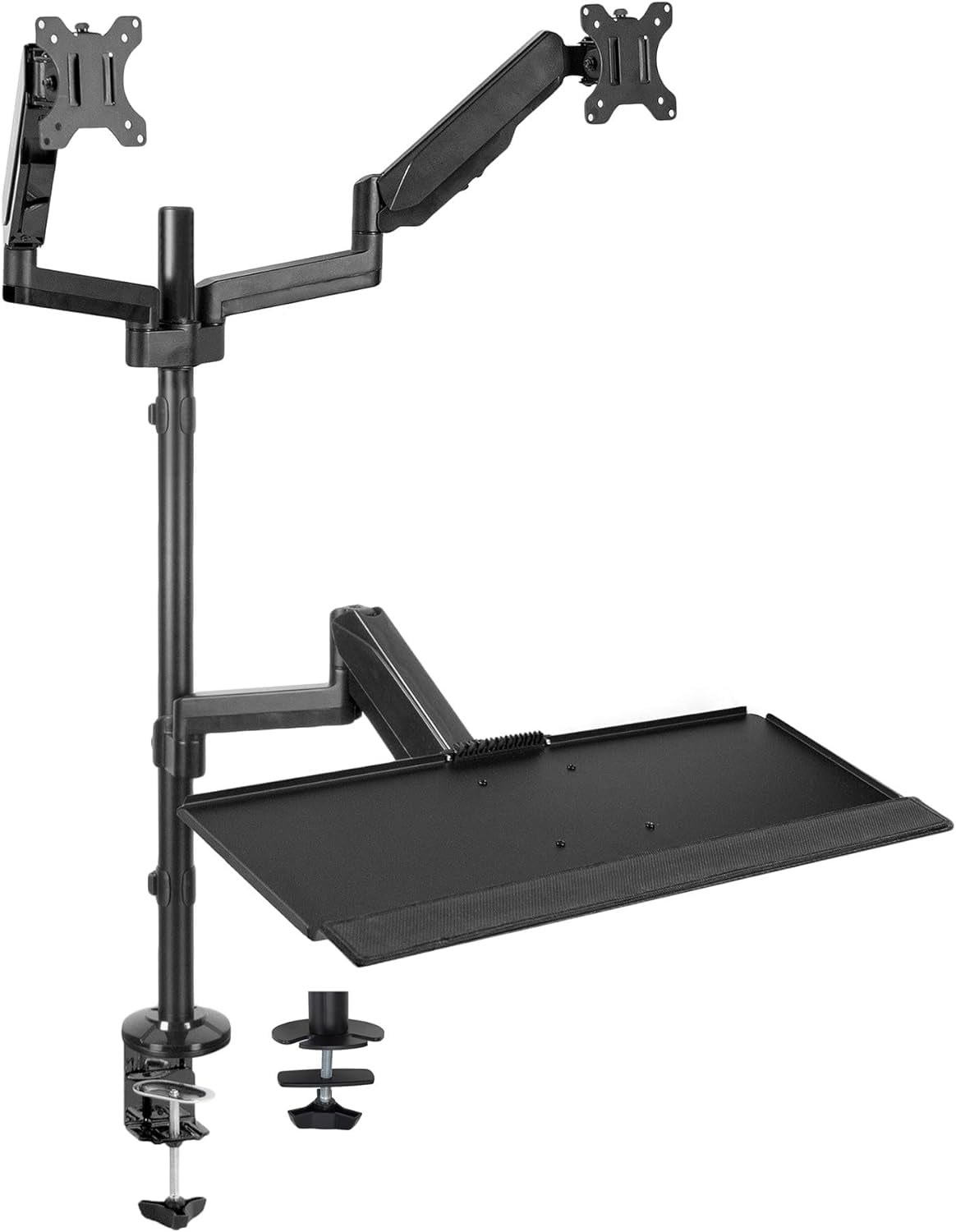 ErgoFlex Black Steel Dual Monitor Sit-Stand Workstation, 32" Max Screen