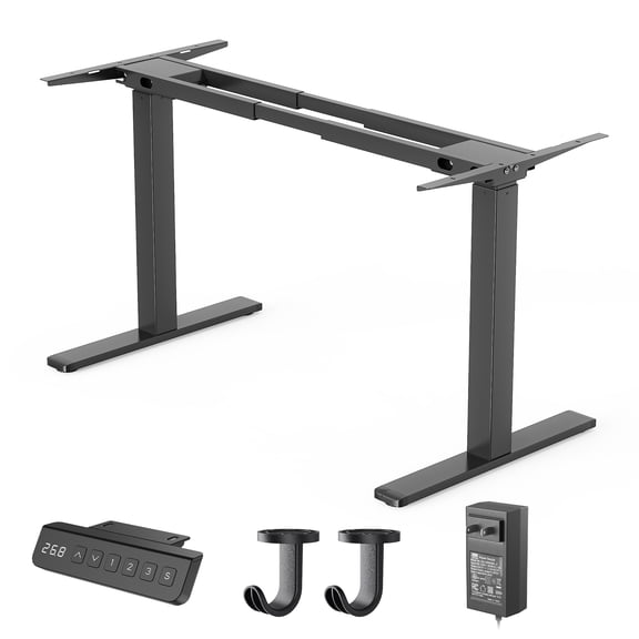 Black Dual-Motor Electric Standing Desk Frame,Thickened And Reinforced Desk Legs, For Home And Office, Adjustable Height And Length, Built-In Powerful 350-Lb Motors With 3 Height Memory Settings.