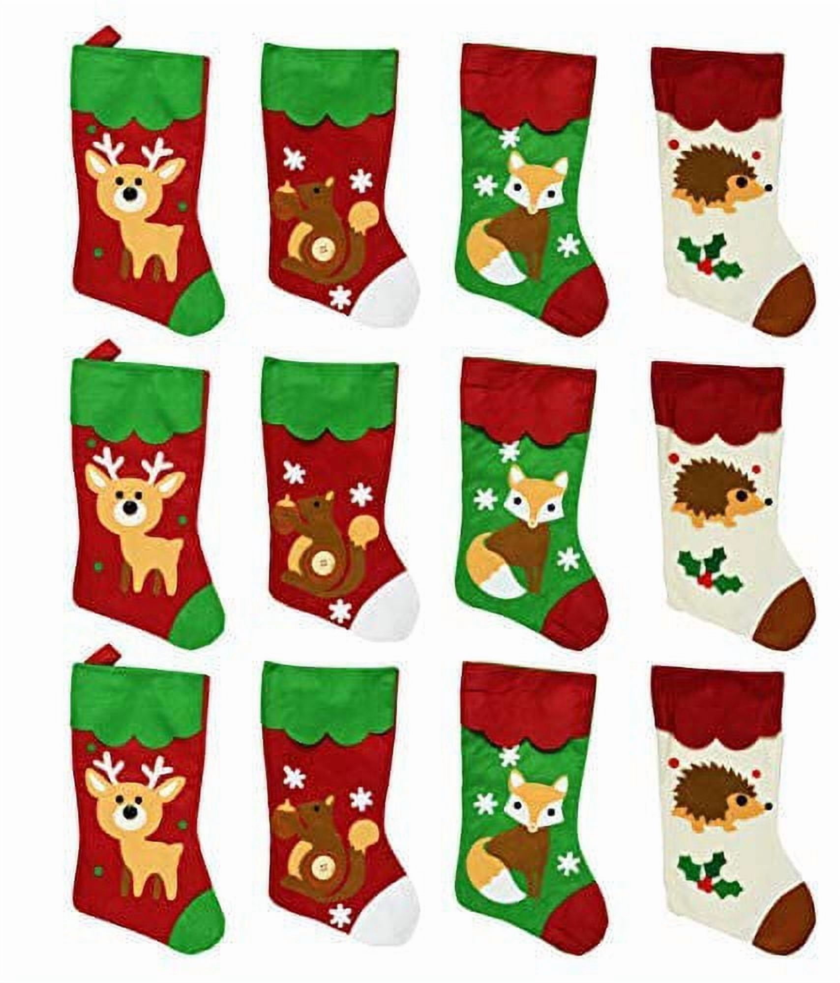 Black Duck Brand 18" Felt Holiday Stockings - Set of 4 - Perfect for Holiday Decor! (12 Stockings)