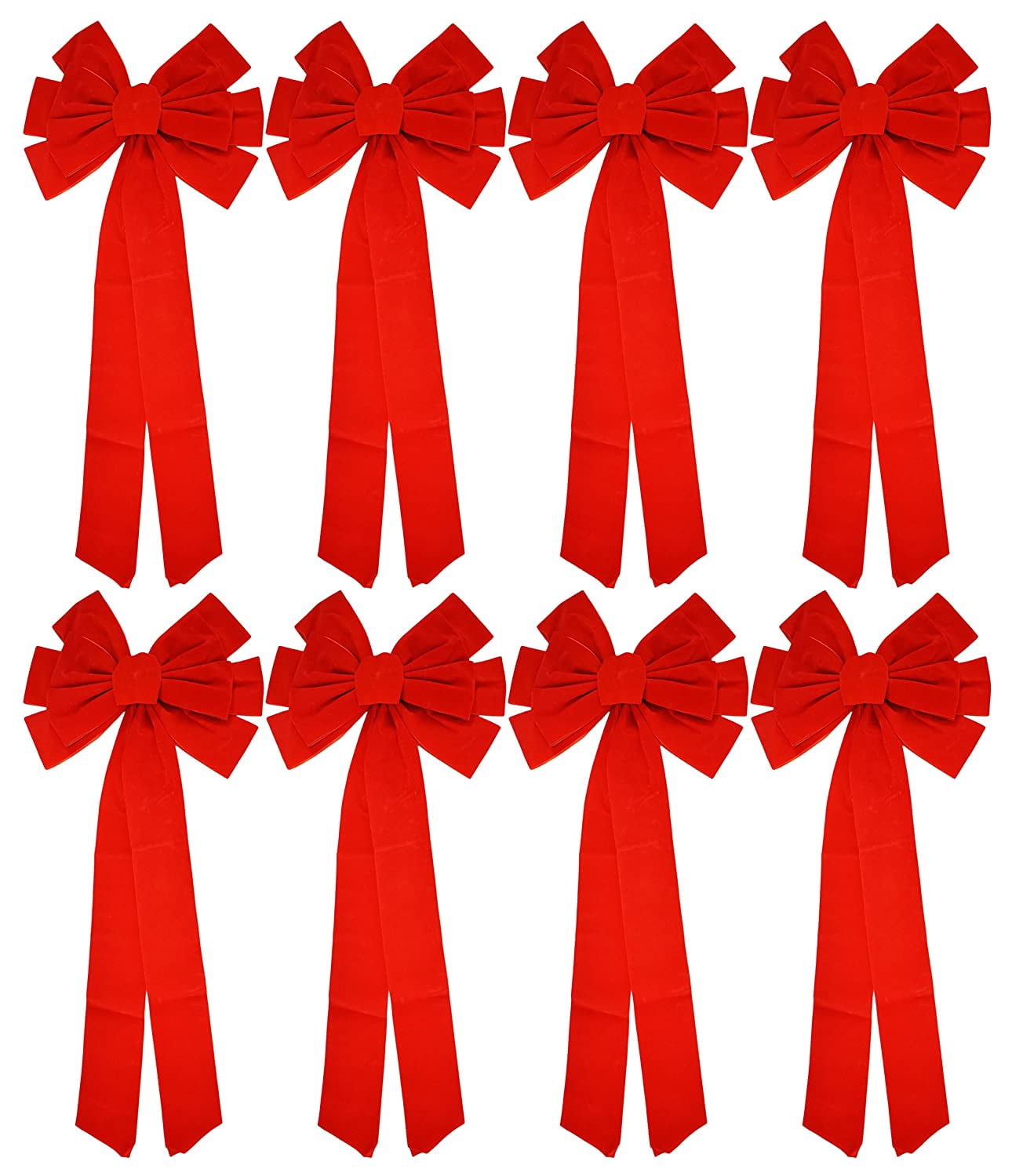 Black Duck Brand 26" x 11.5" Giant Red Velvet Holiday/Christmas Bow (8 Pack)