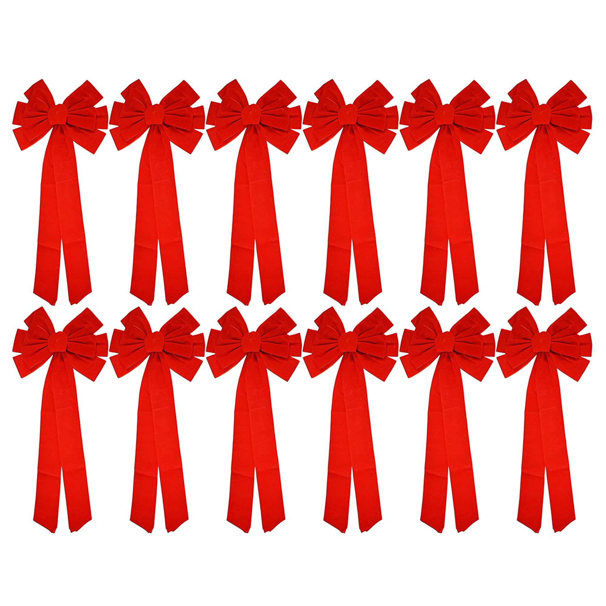 Black Duck Brand 26" x 11.5" Giant Red Velvet Holiday/Christmas Bows (12 Pack)