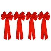 Black Duck Brand 26" x 11.5" Giant Red Velvet Holiday/Christmas Bows (4 Pack)