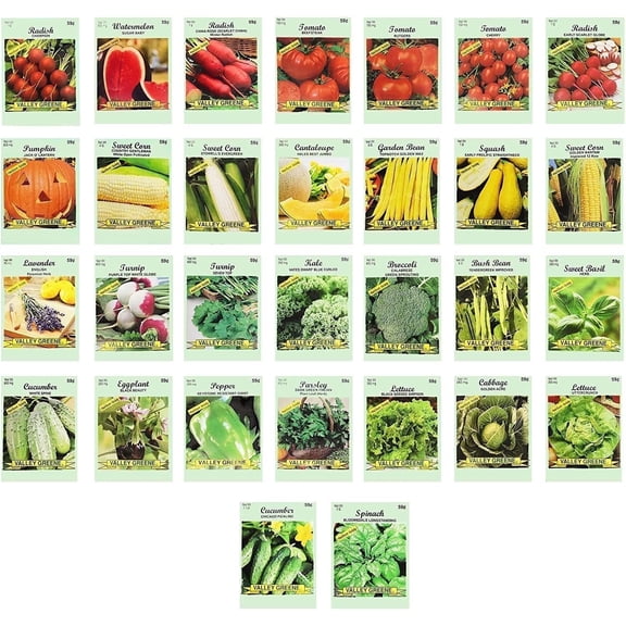 Black Duck Brand 30 Assorted Vegetable Seeds Plant Seed, Heirloom