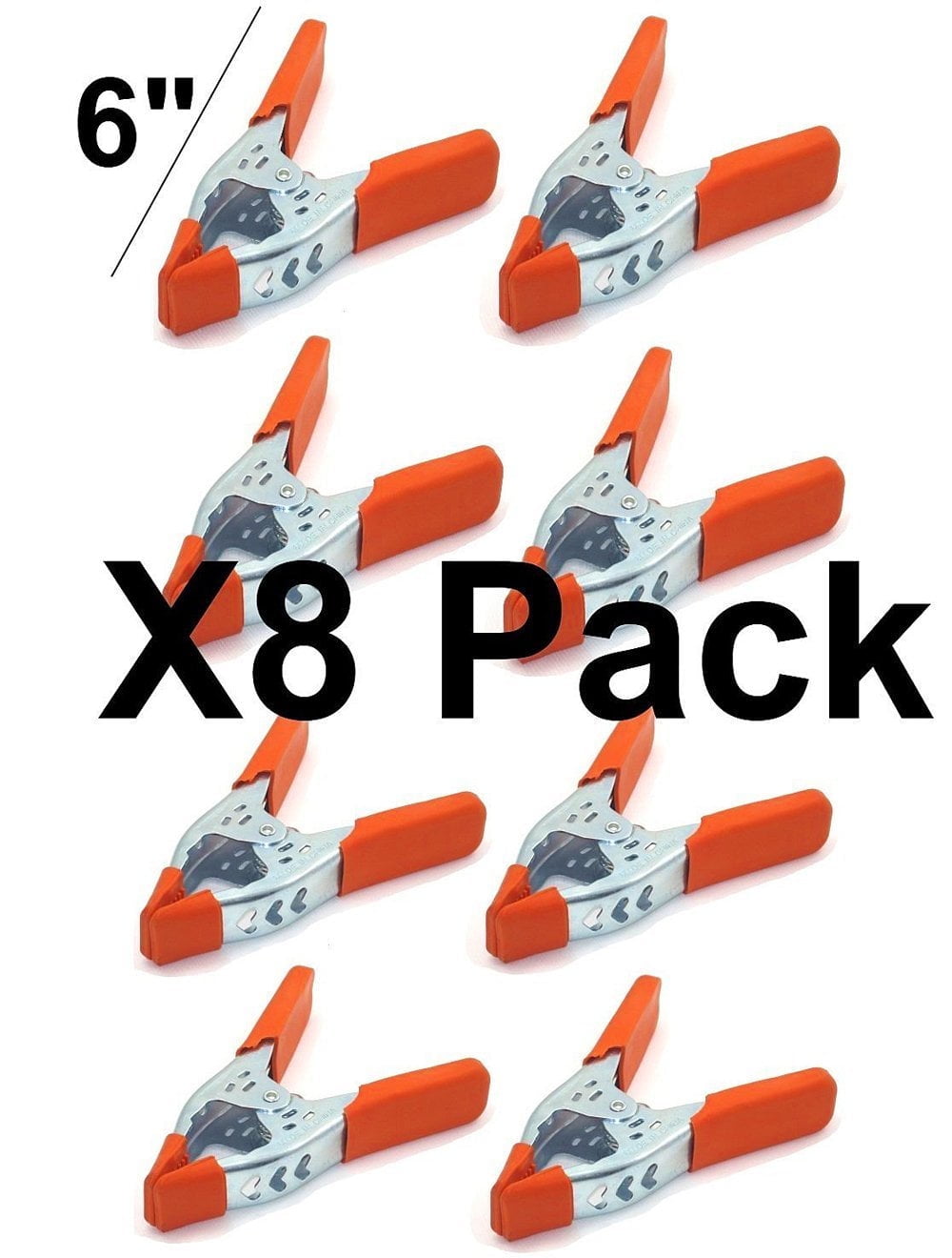 Black Duck Brand 6" Heavy Duty Metal Spring Clamps (8 Pack)