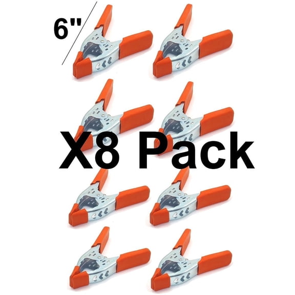 Black Duck Brand 6" Heavy Duty Metal Spring Clamps (8 Pack)