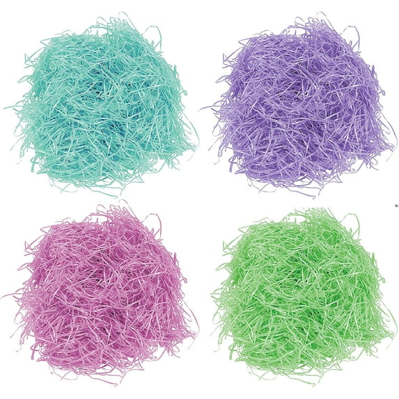 Black Duck Brand 6oz Paper Easter Grass Basket Filler! 4 Beautiful Colors! Beautiful Easter Grass Perfect for Easter Baskets, Decorations, or Arts and Crafts! (Set of 4)