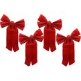 thumbnail image 1 of Black Duck Brand Christmas Holiday Red Velvet Glitter Decorative Bows - 11" x 16" (4 Bows), 1 of 2