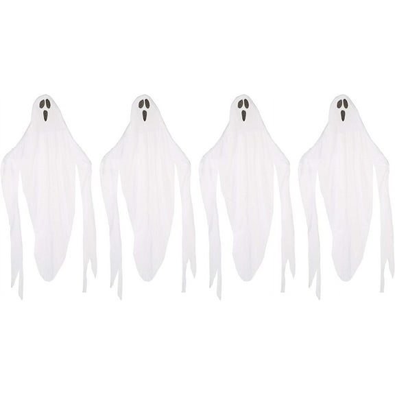 Black Duck Brand Decorative Indoor/Outdoor 7ft Hanging Fabric Ghost (Set of 4)