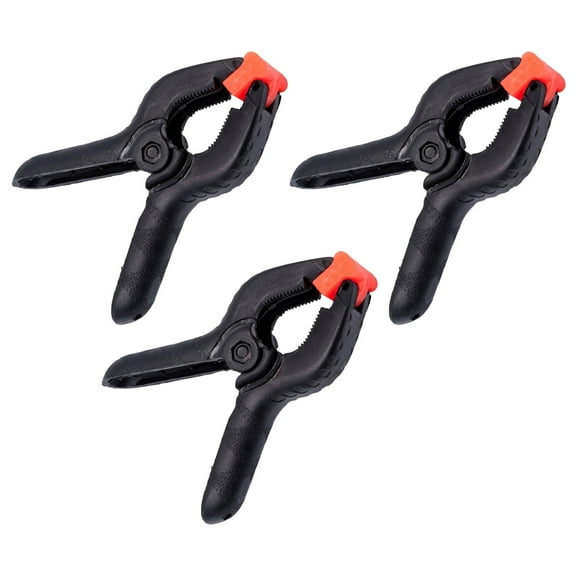 Black Duck Brand Heavy Duty 4.5 Inch Plastic Spring Clamps - For Crafts, Woodworking, Photography (Pack of 3)