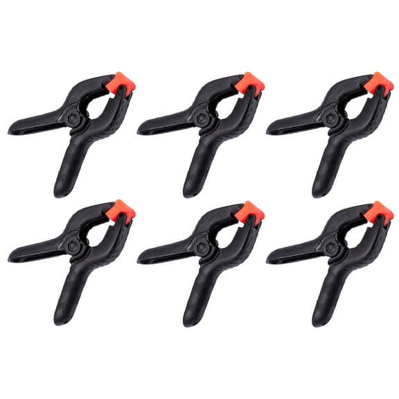 Black Duck Brand Heavy Duty 4.5 Inch Plastic Spring Clamps - For Crafts, Woodworking, Photography (Pack of 6)