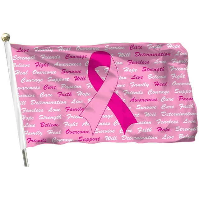 Black Duck Brand Pink Ribbon Breast Cancer Awareness 3'x5' Indoor ...