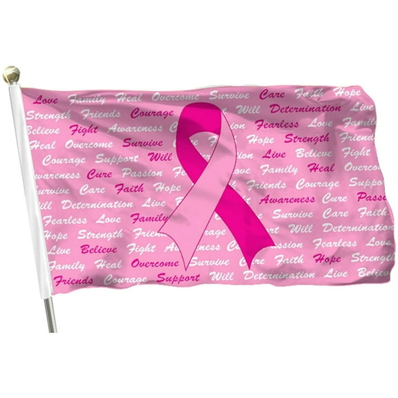 Black Duck Brand Pink Ribbon Breast Cancer Awareness 3'x5' Indoor/Outdoor Flag