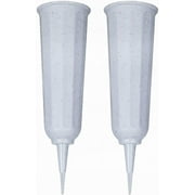 Black Duck Brand Set of 2 White Cemetery Vases - 9.75"x3" Including Stake - White to Blend with Memorial Stone
