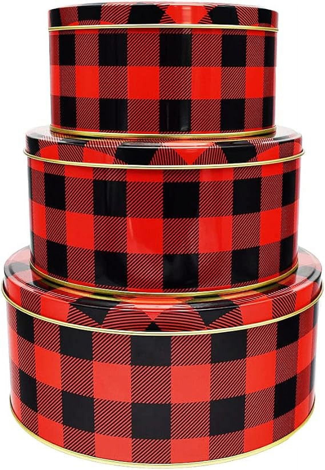 Black Duck Brand Set of 3 Round Holiday Decorative Nesting Tins