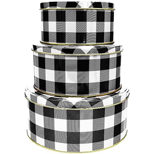 Black Duck Brand Set of 3 Round Holiday Decorative Nesting Tins