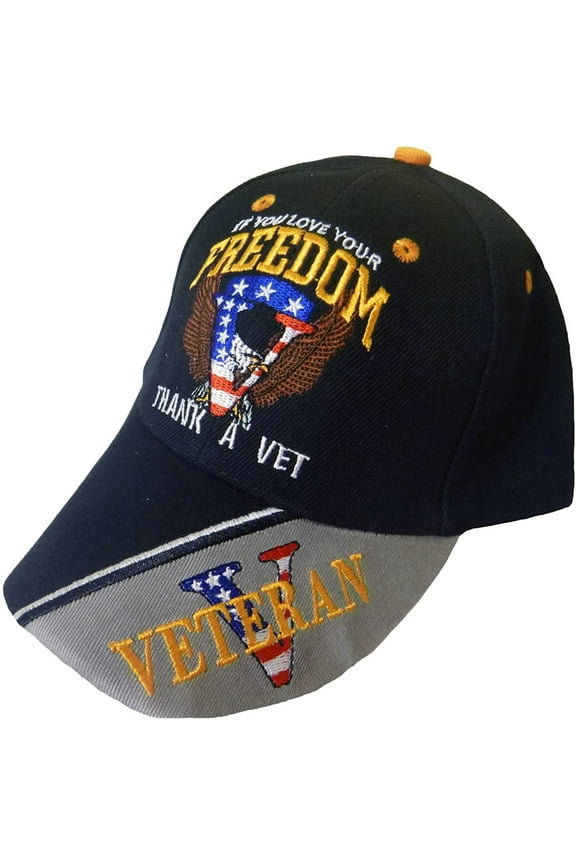 Thank A Veteran Series Embroidered Baseball Hat/Cap (Love Your Freedom)