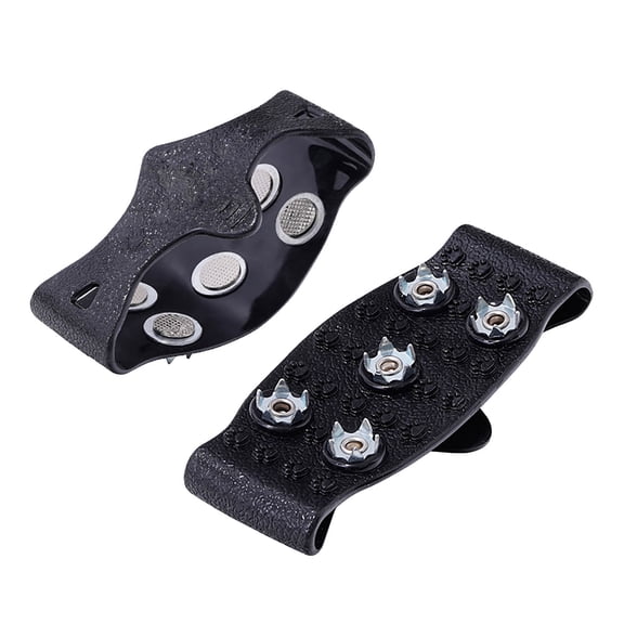 Black Durable Silicone Ice Cleats For Secure Footwear Traction On Ice And Snow Adjustable Fit For Sizes 30-46