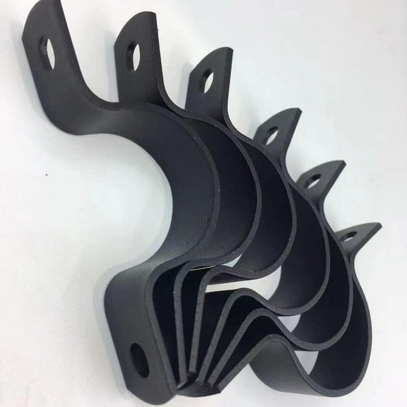 Black Durable U-Clamps Metal Pipe Clamps Double Hole Double Hole Pipe Strap DIY U-Bracket (Pack of 6) (1/2 INCH)