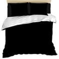 thumbnail image 1 of Black Duvet Cover Set, Pure Black Soft Duvet Cover California King Bedding Set 4 Pieces, 1 Quiltcover and 2 Pillowcases with Zipper, 1 Bed Sheet for All Seasons, 1 of 9