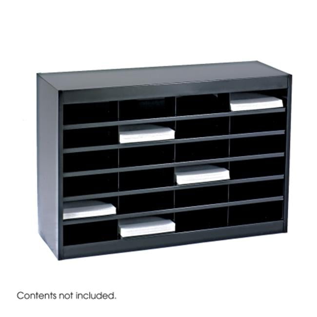 Black Steel 24-Compartment Literature Organizer